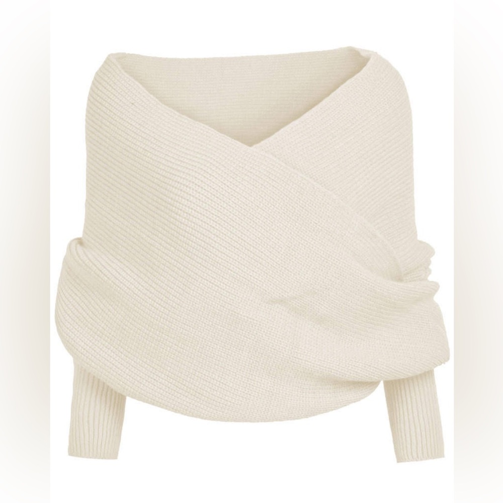 Gorgeous Dolls Knitted Sweater Crop Top Wrap Crochet Scarf